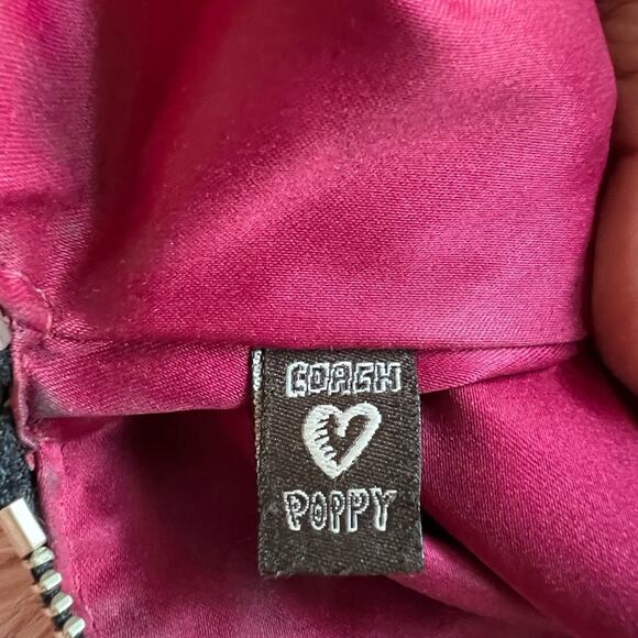 Coach Poppy Black Patent Leather Bucket Bag w/ Flower Decals 16491 - Picture 5 of 6